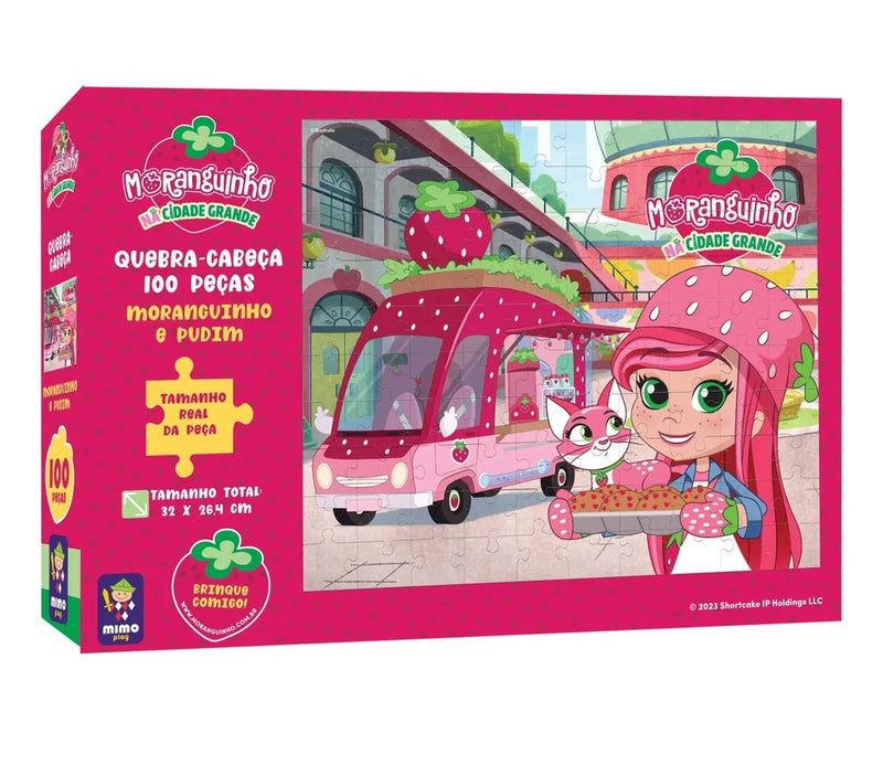 Quebra Cabeça Infantil Moranguinho e Pudim na Cidade Grande 100 Peças