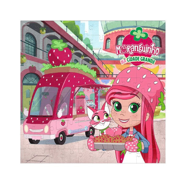 Quebra Cabeça Infantil Moranguinho e Pudim na Cidade Grande 100 Peças