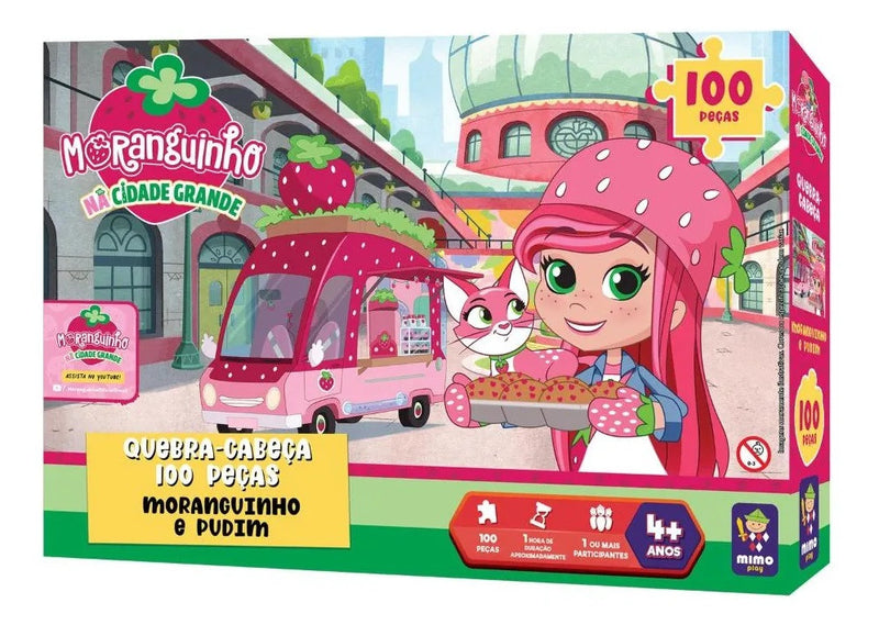 Quebra Cabeça Infantil Moranguinho e Pudim na Cidade Grande 100 Peças