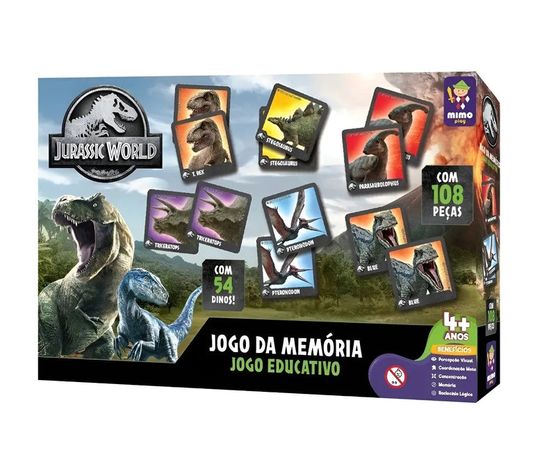 Super Jogo Memória Dinossauro Jurassic World 108 Cartas - Mimo Toys