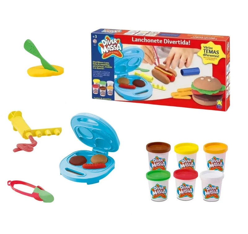 Kit Massinha Modelar Lanchonete C/ Acessórios - Diver Massa
