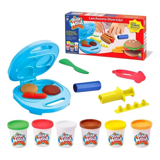 Kit Massinha Modelar Lanchonete C/ Acessórios - Diver Massa