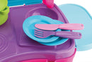 Brinquedo Maleta Cooktop Cozinha C/ Acessórios Infantil Rosa