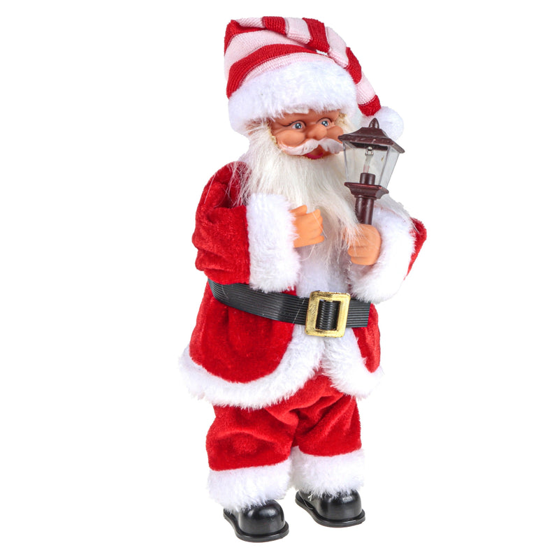 Boneco Papai Noel Musical C/ Som e Luz 30 Cm Decoração Natal