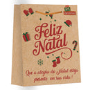 Sacola Com Alça Embalagem Presente Natal 26x32 Parda Média