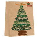 Sacola Com Alça Embalagem Presente Natal 26x32 Parda Média
