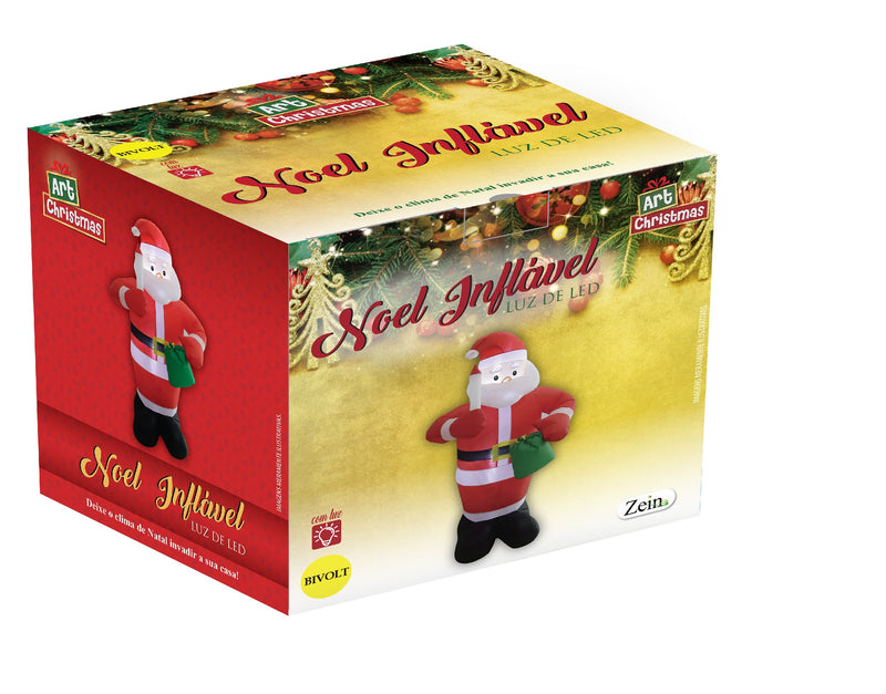 Papai Noel Inflável Gigante 1,80 C/ Luz Led Decoração Natal