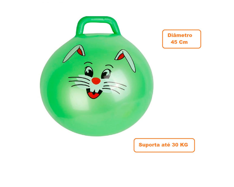 Brinquedo Bola Pula Upa Inflável Infantil C/ Alça 45Cm Sortida