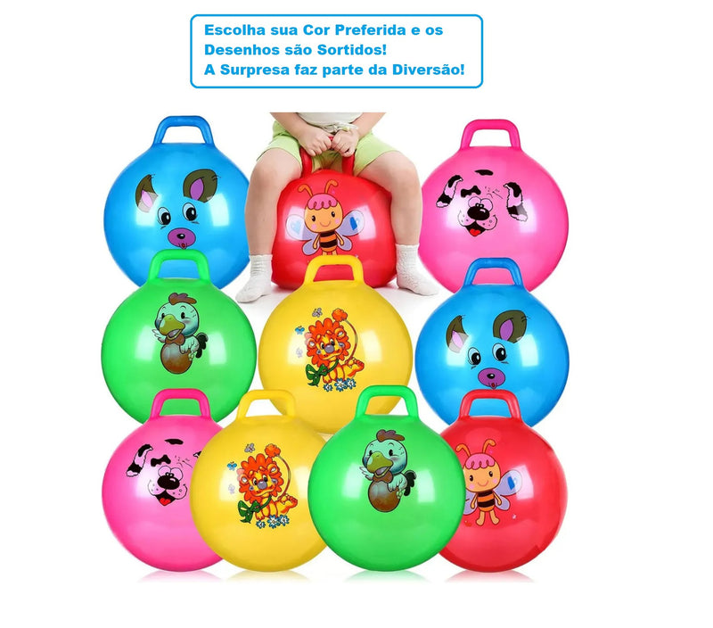 Brinquedo Bola Pula Upa Inflável Infantil C/ Alça 45Cm Sortida