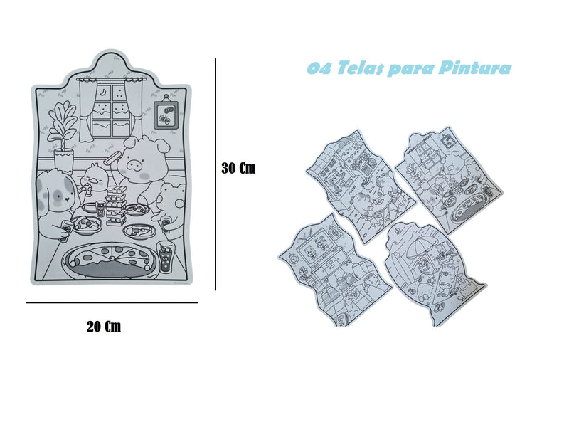 Kit Pintura Cavalete Telas Pincel Godê - Coleção Cozy & Comfy