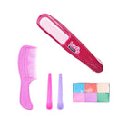 Kit Mechas Coloridas Infantil Com Prancha Pintar Cabelo e Acessórios - Make Brinq