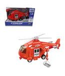 Helicóptero Resgate Ficção Som e Luz Bombeiro - Coleção Serviço da Cidade
