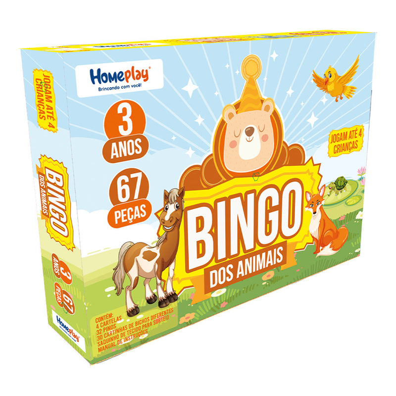 Jogo Bingo dos Animais 66 Peças