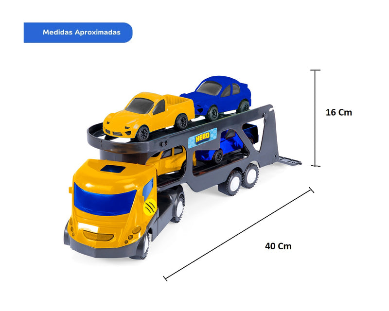 Caminhão Cegonha Max Fort com 4 Carrinhos - Roda Livre