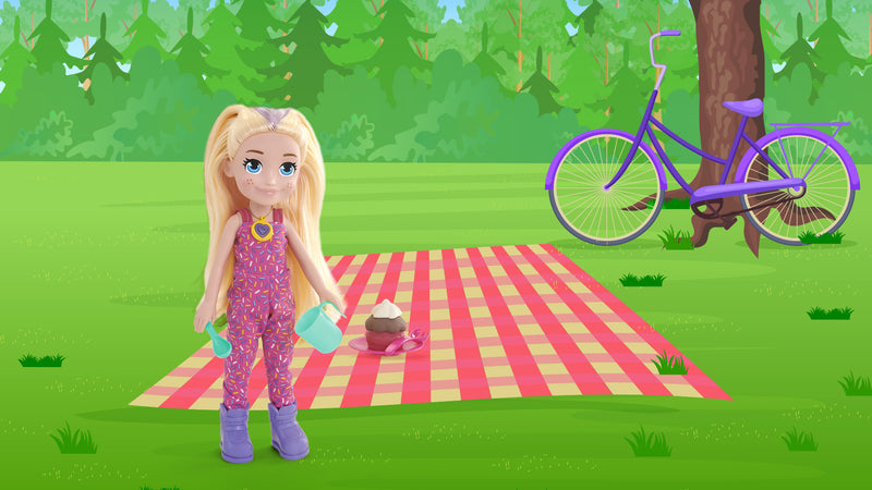 Boneca Polly Pocket Grande 38 Cm Piquenique C/ Acessórios