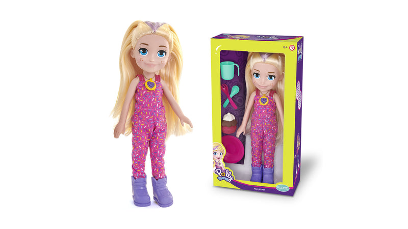 Boneca Polly Pocket Grande 38 Cm Piquenique C/ Acessórios
