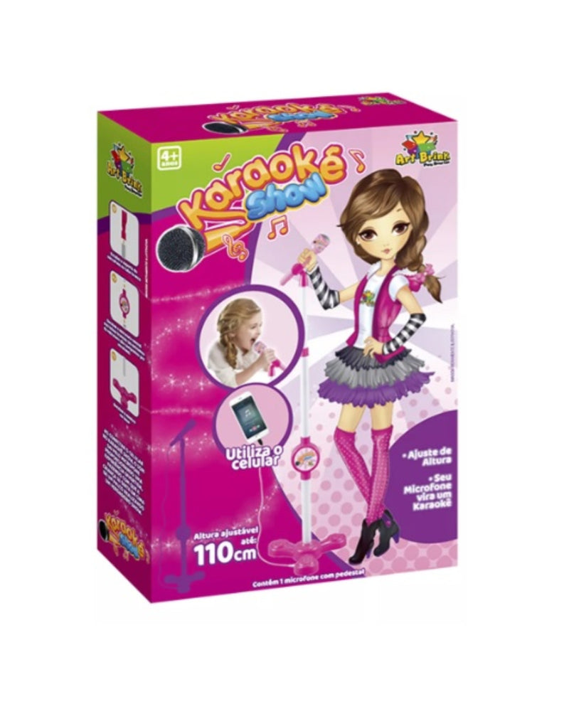 Microfone Karaokê Pedestal Ajustável Conecta no Celular