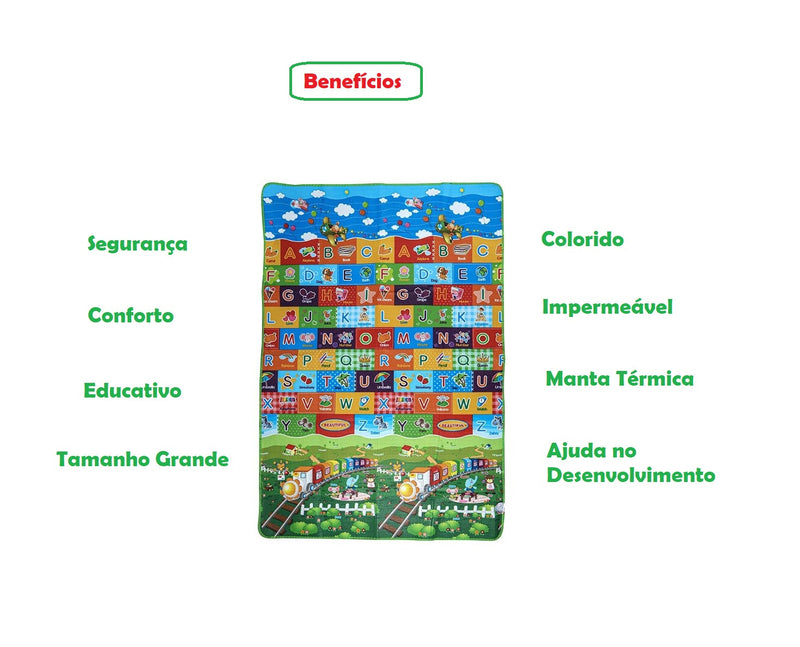 Tapete Atividades Infantil 1,20x1,80 Educativo - Sortido