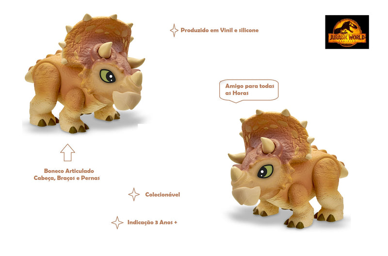Boneco Baby Dino Triceratops Grande Universal Jurassic World