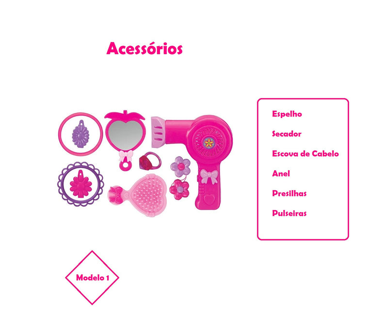 Bolsinha Coração Salão de Beleza com Acessórios - Sortida