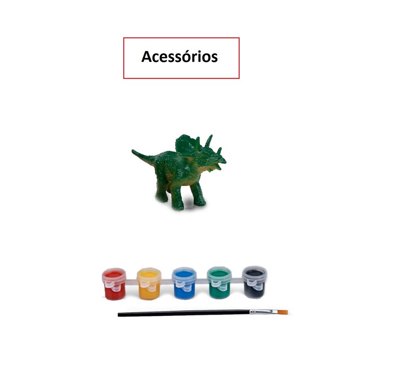 Carrinho para Pintar Lavável + Pincel + Tinta + Dino - Dinocar
