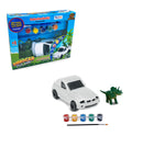 Carrinho para Pintar Lavável + Pincel + Tinta + Dino - Dinocar