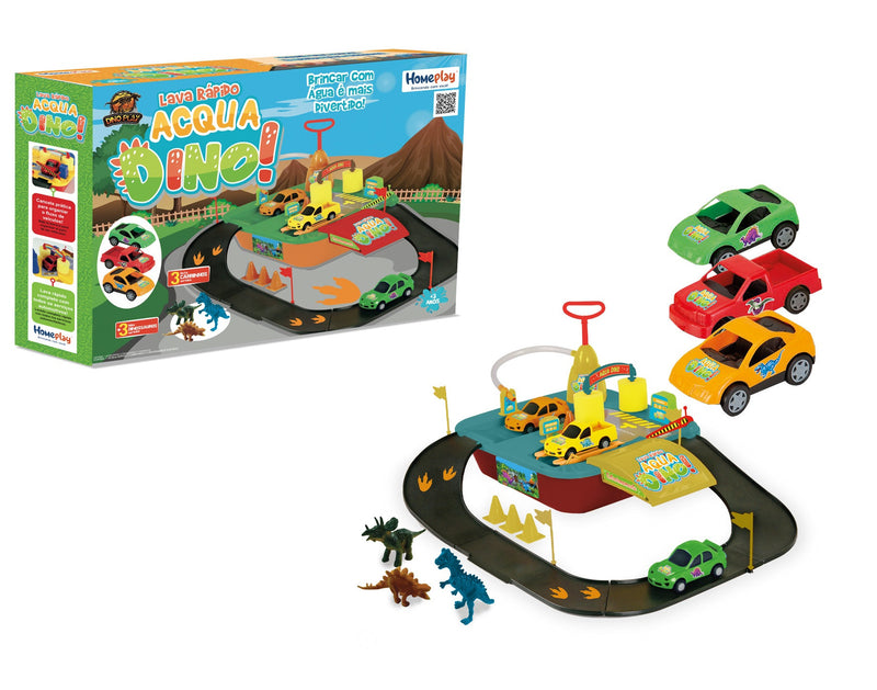 Lava Rápido Com Carrinho e Dinossauro - Acqua Dino