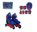 Patins Infantil 2 em 1 Inline C/ Kit Proteção Azul - Turma da Aventura