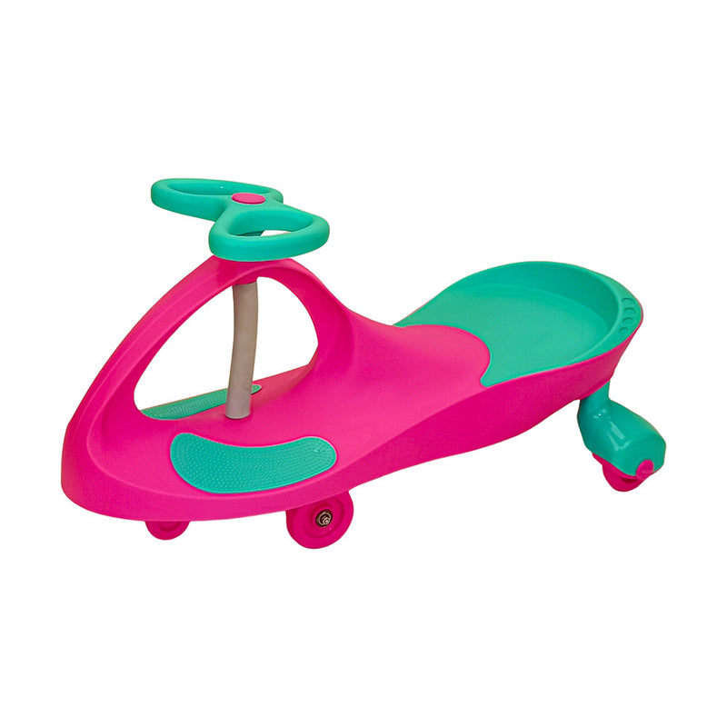 Carrinho Gira Volante 360º Luz Led Rodinhas Rosa - Super Car