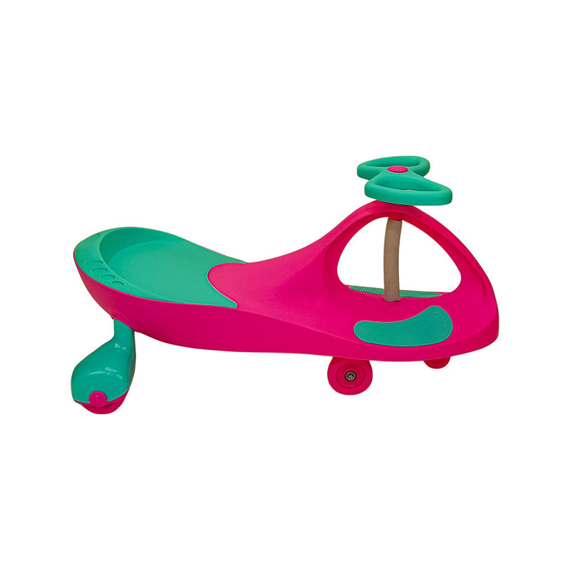 Carrinho Gira Volante 360º Luz Led Rodinhas Rosa - Super Car