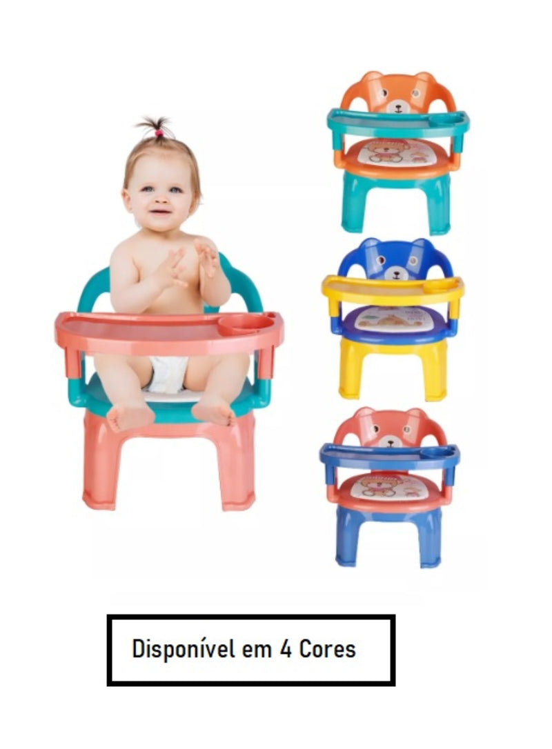 Cadeirinha Infantil Portátil Com Apito e Bandeja Para Alimentação