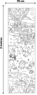 Tapete Colorir Cozy & Comfy 2 Metros+ 12 Giz Cera + Apagador + Cards