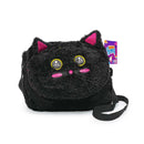 Bolsa Pelúcia Infantil Gato Preta Transversal - School Brinq