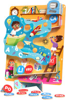 Escorregador de Sílabas Madeira Educativo Pedagógico Ler