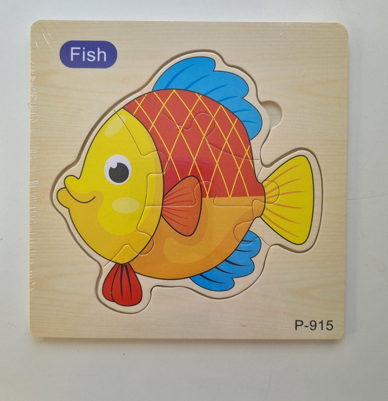 Quebra Cabeça Infantil Pedagógico Madeira 3D Animais 15 Cm